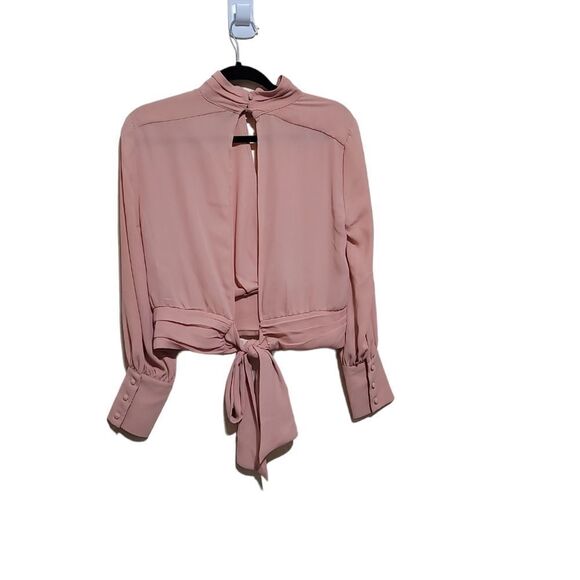 New York and Company Pink LongSleeve Open Back Blouse Sz Small  NWT - Picture 4 of 8